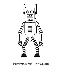 Robot funny character cartoon isolated vector illustration graphic design