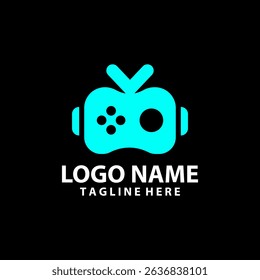 robot gaming logo design vector