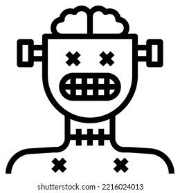 robot fantasma avatar zombie halloween concepto moderno ui ux icono para sitio web, aplicación, presentación, volante, folleto, etc.