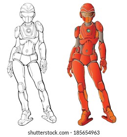 Robot Girl Red