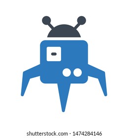 robot glyph colour vector icon