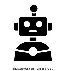 Robot Glyph Icon Design For Personal And Commercial Use