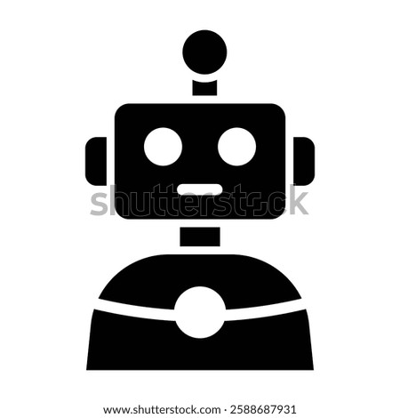 Robot Glyph Icon Design For Personal And Commercial Use
