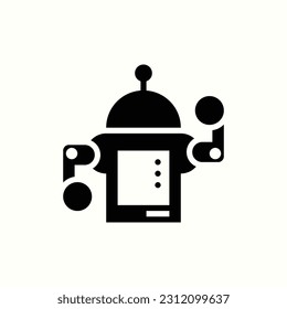 robot glyph style icon, isolated icon in light background, perfect for website, blog, logo, graphic design, social media, UI, mobile app