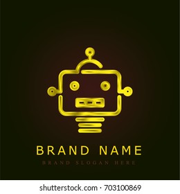 Robot golden metallic logo