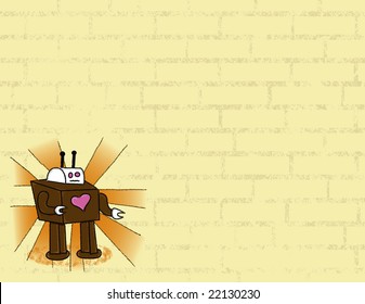 Robot Graffiti on a Brick Wall