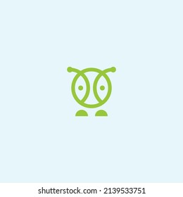 robot grasshopper logo design vector illustration