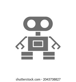 Robot grey icon. Isolated on white background