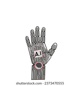 robot hand, ai. technology concept