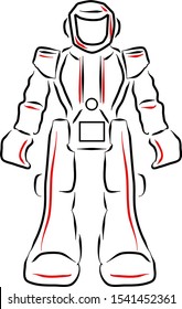 Robot hand drawn illustration for design. Cyber technology concept. Digital network. Vector