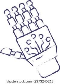 Robot Hand hand drawn vector illustration