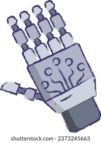 Robot Hand hand drawn vector illustration
