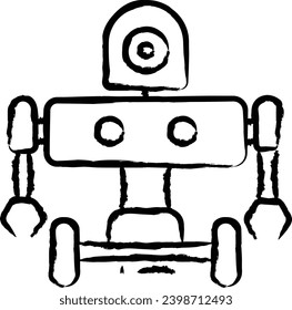 Robot hand drawn vector illustration