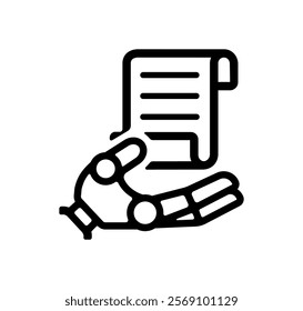 Robot hand and generative AI vector icon illustration