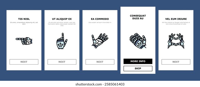 robot hand gesture ai digital onboarding mobile vector future intelligence, technology holding, money artificial arm finger screen machine robot hand gesture ai digital illustrations