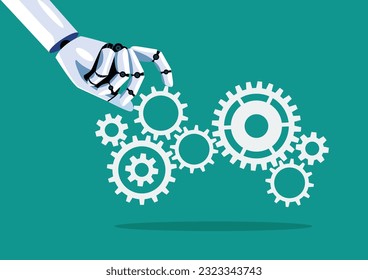 Equipo de retención manual robot. Concepto de tecnología