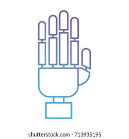 robot hand icon in color gradient silhouette from purple to blue vector illustration