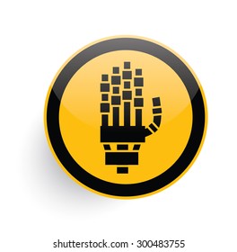 Robot hand icon design on white background,clean vector
