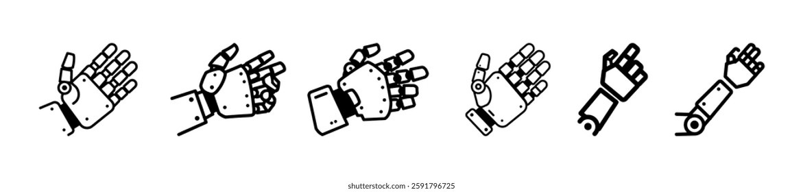 The robot hand icon isolated on a white background is a vector illustration that is easy to use in applications and websites.