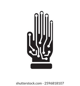 Robot hand icon logo design template isolated illustration