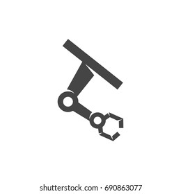 Robot hand icon on white background. Robot hand vector logo illustration isolated sign symbol. Modern pictogram for web graphics