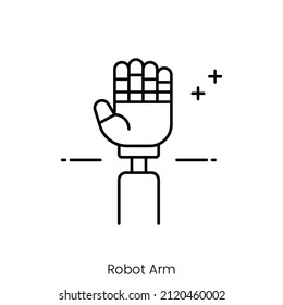 robot hand icon. Outline style icon design isolated on white background