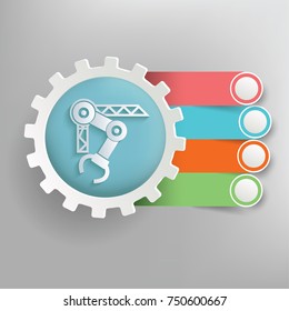 Robot hand info graphic design,vector