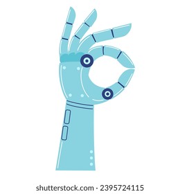 Robot hand, innovation artificial technology cyborg droid arm. Vector illustration.