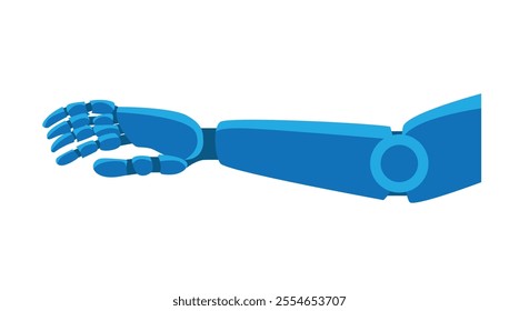 Robot Hand Isolated on White Flat Style. Science and futuristic concept vector illustration