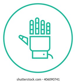 Icono de línea de mano robot.