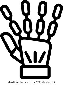 robot hand line icon illustration vector