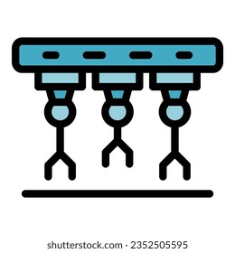 Robot hand line icon outline vector. Integrity mission. Company focus color flat