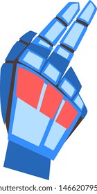 Robot Hand with Pointing Finger Gesture, Mechanical Palm Showing Two Fingers, Artificial Intelligence Vector Illustration