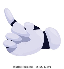 Robot hand pointing up with index finger isolated on white background