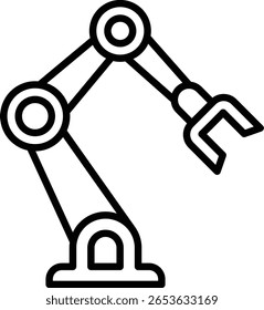 Mano del robot, brazo robótico: icono de línea en estilo de contorno con trazo editable. Ilustración vectorial sobre fondo transparente.