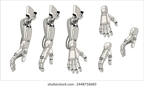 Robot hand
In three different poses for animation.