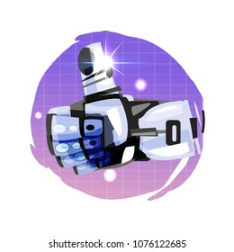 Robot hand thumbs up - vector illustration