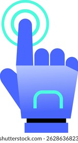 Robot Hand Touch Click Smart Manufacturing and Industry Icon Illustration