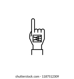 Robot hand touch concept line icon. Simple element illustration. Robot hand touch concept outline symbol design from Robot set. Can be used for web and mobile