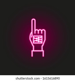 Robot hand touch neon style icon. Simple thin line, outline vector of robo icons for ui and ux, website or mobile application