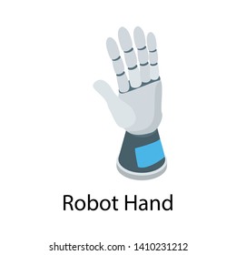 
Robot hand vector in isometric design 
