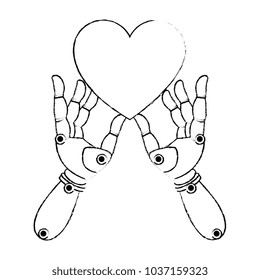 robot hands with heart