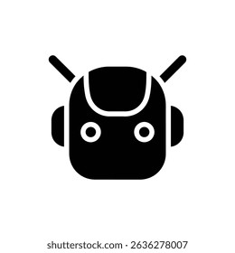 Robot Head with Antennas Representing AI and Communication Technology