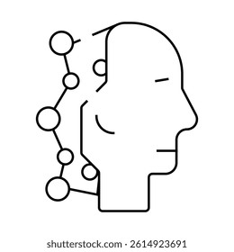 robot head artificial intelligence line icon vector. robot head artificial intelligence sign. isolated contour symbol black illustration