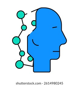 robot head artificial intelligence line icon vector. robot head artificial intelligence sign. isolated symbol illustration