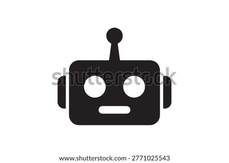 Robot Head Artificial Intelligence Silhouette Icon