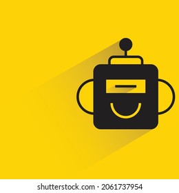 avatar de la cabeza del robot sobre la ilustración del vector de fondo amarillo