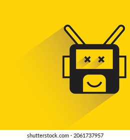 RoboterkopfAvatar auf gelbem Hintergrund, Vektorgrafik