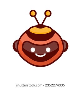 Robot Head Avatar Vector Design. Cartoon Robot Head Icon Design