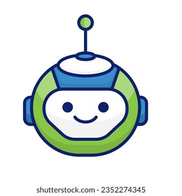 Robot Head Avatar Vector Design. Cartoon Robot Head Icon Design